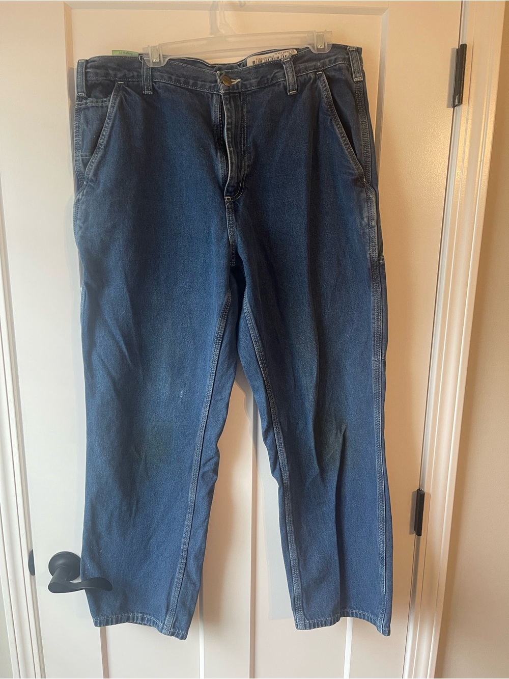 Carhartt Loose Fit Carpenter Blue Jeans Men’s 36x30 Workwear Denim